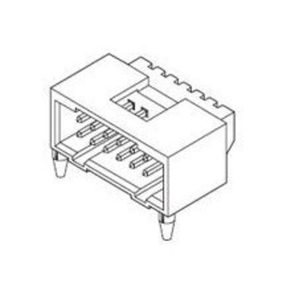 Molex CGrid RA Shrd Hdr wPg 15SAu 10Ckt 74164-0010